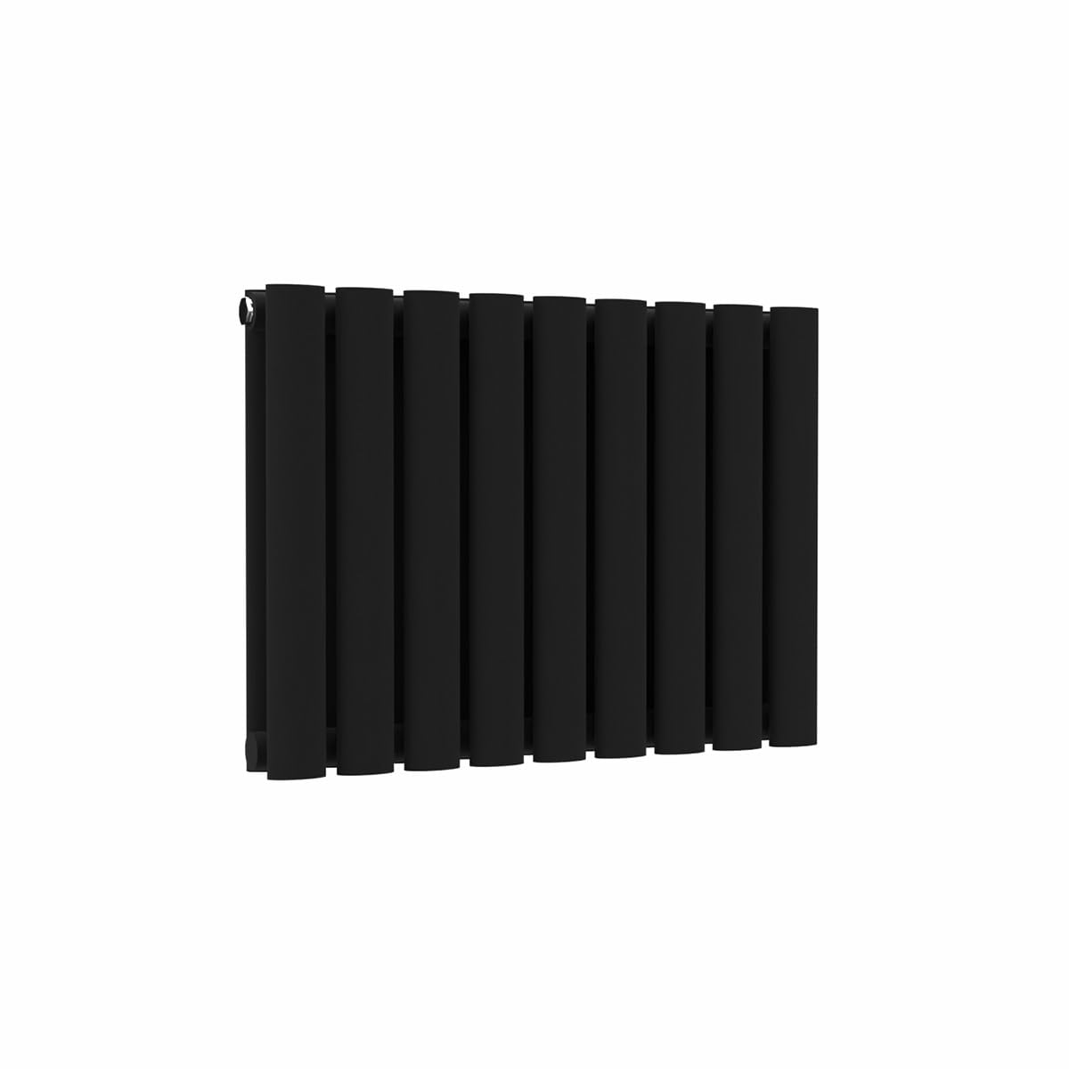 Lux Heat Black Oval Horizontal Double Panel Designer Radiator 400Mm (H) X 540Mm (W)