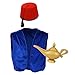 by Robelli Costume de Genie Pantomime pour adulte - Gilet bleu, chapeau et lampe