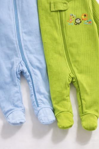 Image of TuddyBuddy 100% Cotton Multi Color Zipper Romper Sleepsuit /Romper /Jumpsuit for Baby Boy & Baby Girl