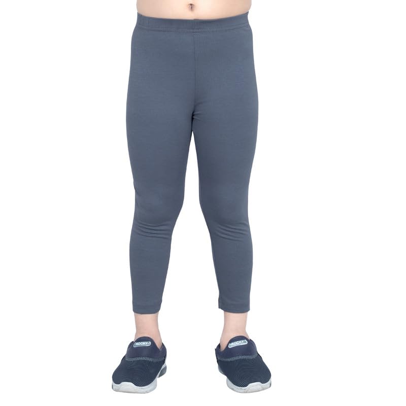 Image of ONE SKY Girls Ankle Length Leggings, Breathable Kids Wear, Versatile Tights for Girls, Stretchable, Easy to Care Slacks, Comfort Girls Leggings