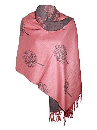 HOT PINK LUXURY CASHMERE SCARF MULBERRY TREE PRINT REVERSABLE SUPER SOFT SUMMER WINTER SPRING SCARF UNISEX TRENDY PREMIUM QUALITY SCARFGIFT FOR HER HIM HER EVERYONE