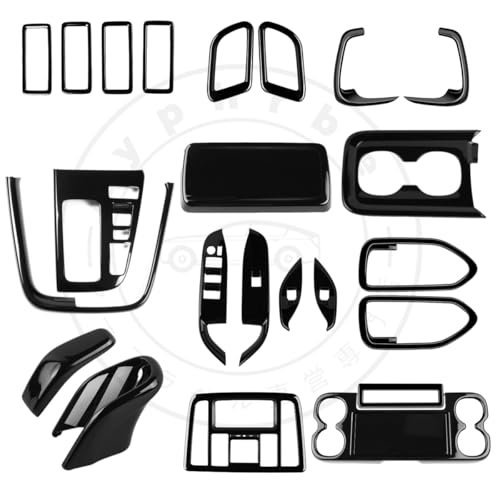 Ayphrbel ノア&ヴォクシーに対応(For NOAH&VOXY) 90系 2022年1月~現行 ピアノブラック色 ドアハンドルフレーム2p 送風口パネル8p ルームランプパネル1p ウインドウボタンパネル4p変速レバーパネル2p シフトノブカバー2p