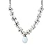 Simulated Moonstone-Reconstructed Agate-Cultured FW Pearl-Fashion Crystal Silk Thread Necklace