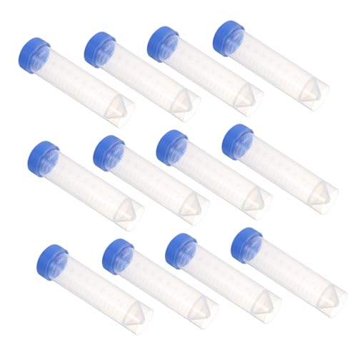 NAMOARLY 25 Pack 50ml Screw Caps High Transparency Accurate Scale for High Speed Centrifugal Random Color