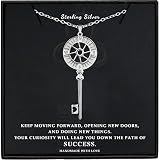 Rossorha Graduation Gifts for Her 2023, Sterling Silver Compass Key Pendant Necklace for Women Girls