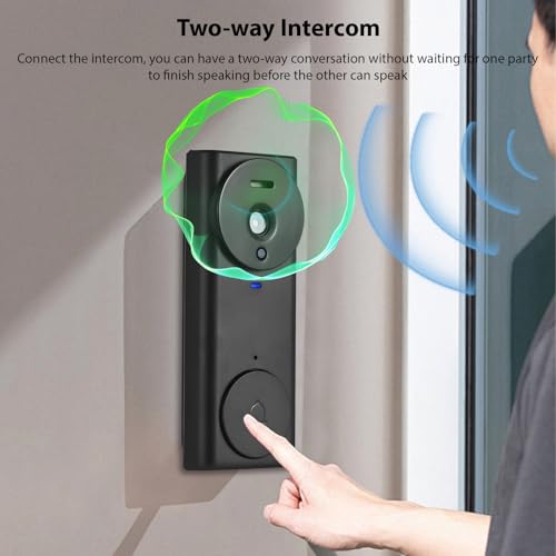 Swokely Cámara de timbre de vídeo inalámbrica 2.4G con pantalla de monitor, pantalla 4.3 IPS, videoportero, kit de cámara, visión nocturna de 170 grados, micrófono HiFi, intercomunicador de 2 vías - imagen 4