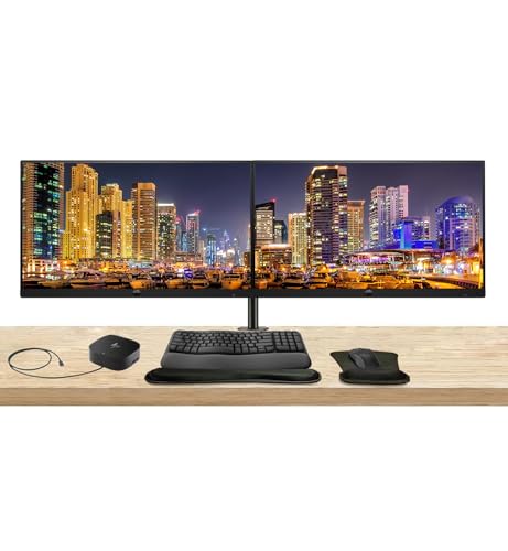 Image of HP Series 3 Pro 24-inch 324ph FHD 1080 LCD Monitor 2-Pack Bundled with Desk Mount Dual Stand, USB-C Multiport G5 Dock, MK670 Wireless Keyboard & Mouse, Gel Mouse & Wrist Pad