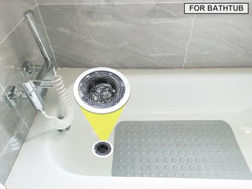 Image of Seatery 2.75 inch Top / 1.0 inch Basket Bathtub Drain Strainers, Bathroom Sink Strainers, Shower Drain Hair Catcher, Drain Strainer for Laundry, Mop Pool, Utility, Slop, RV Sink, Stainless Steel, Pack-6