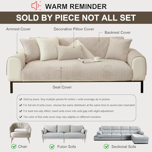 New Milk Velvet Soft Sofa Cover 1 2 3 Seater - Image 3