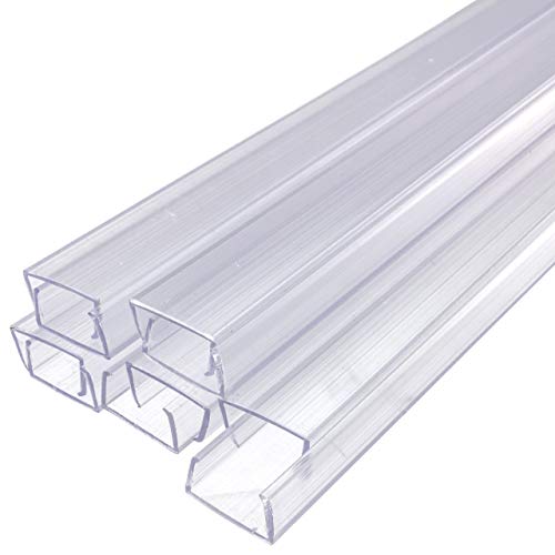 Brilliant Brand Lighting 24 Inch x 3/8 Inch Rope Light Mounting Track - Clear PVC Channel (10 Pack) - 12/120 Volt