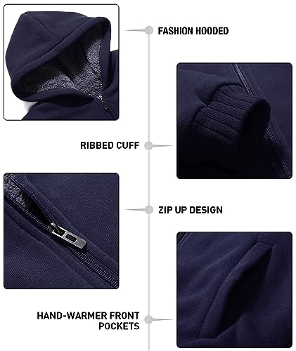 Image of GEEK LIGHTING Boys Sherpa Lined Hoodie Kids Fleece Sweatshirt Full Zip Hooded Jacket