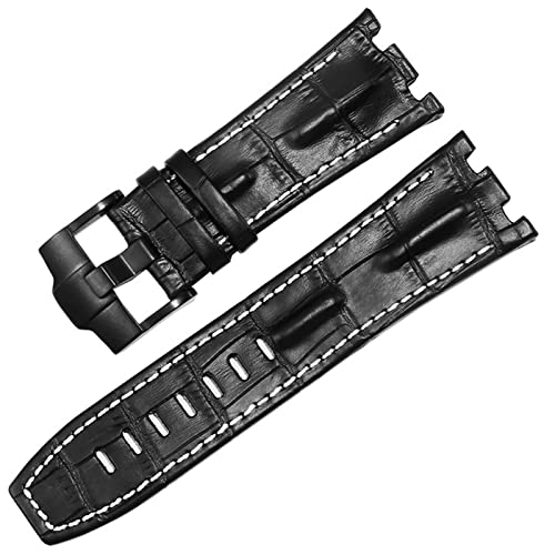 Bracelet montre AP 15703 Royal Oak Offshore 28mm crocodile sangle cuir véritable