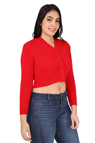 Image of Women Winter Wear V-Neck Full Sleeves Regular Fit Woollen Blouse