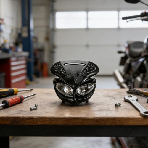 Couvre-phares moto hors route noir étanche avec sangle de fixation - 5