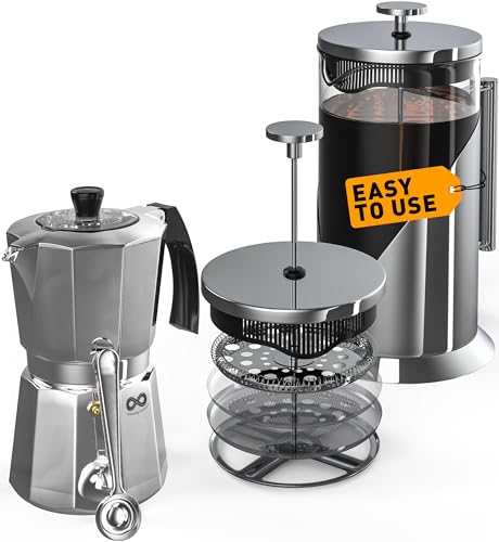 Cafe Du Chateau French Press & Espresso Maker - Elevate Your Coff...