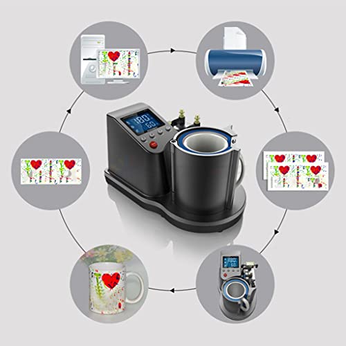 Máquina prensa térmica neumática para tazas DIY miniatura 2