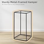 STORAGE MANIAC Large Laundry Hamper, 23.7 Gal. Metal Laundry Basket with Removable Bag for Easy Carry, Strong Dirty Clothes Hamper for Bedroom, Bathroom, Dorm, College, 90L Grey - Image 2