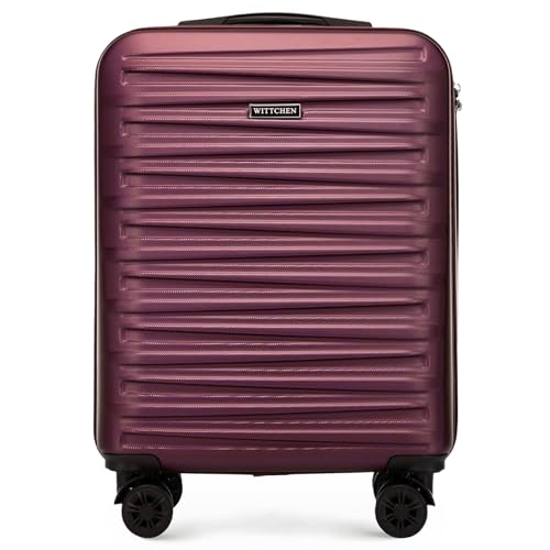 WITTCHEN Skyspeed Line Kabinenkoffer Kleines Kabinengepäck ABS Hartschalenkoffer Reisekoffer Rollkoffer Kleiner Koffer Trolley Kombinationsschloss Teleskopgriff Maroon Lufthansa/Eurowings/Ryanair