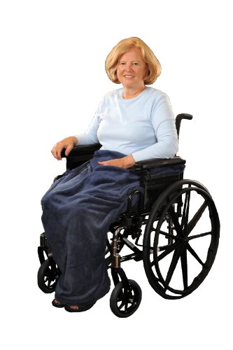 Lightweight Wheelchair Blanket Navy Blue by Granny Jo Products