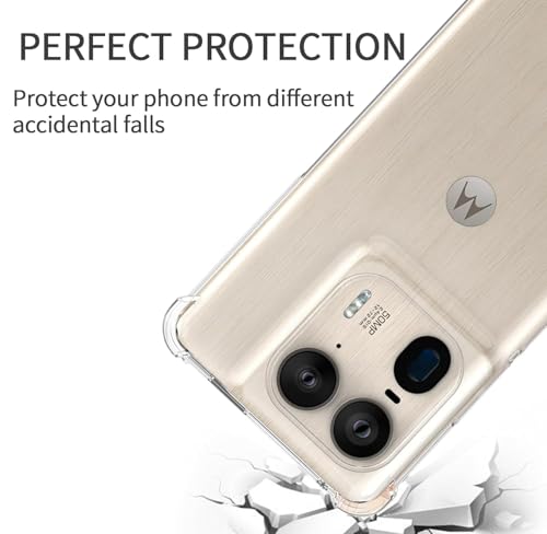Image of Lustree Back Cover Transparent Case Compatible with Motorola Edge 50 Ultra | Clear + TPU Case with 4 Corner Air Cushion Protection & Camera Protection | Slim& Stylus Cover