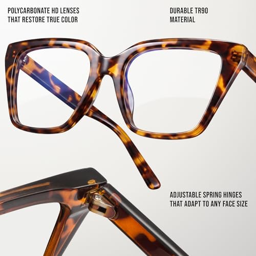 Image of miyya Blue Light Glasses for Women - Oversized UV & Blue Light Blocker Chunky Frames, Stylish Eyewear Access