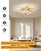 Dimmable LED Semi Flush Mount Ceiling Light Fixture with Remote Control 3-Color Dimming Circle Modern Light, Close to Ceiling Bedroom Kitchen Hallways Balcony Corridor Lamp (4 Ring LightWood)