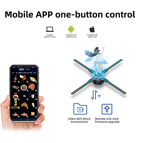 3D Hologram Fan Wifi Projector With 700 Video Library, Tabletop Holographic Led Ceiling Skylight Night Light For Halloween, Shop, Bar,Casino, Party Advertising Display 22 Inch Missyou #TOP5