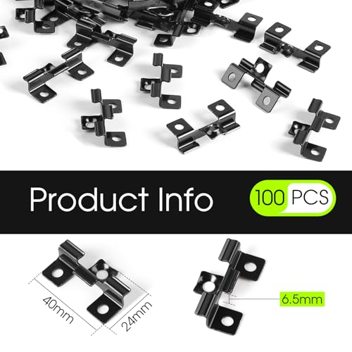 Supaway WPC Clips Pack of 100, Stainless Steel, 6.5 mm, Black, 6.5 mm black, 6.5 mm x 5 mm - Image 2