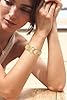 WOWORAMA Gold Heart Bangle Bracelet for Women Love Heart Stretch Bangles Thick Chunky Heart Bracelet Adjustable Statement Gold Bracelet #3