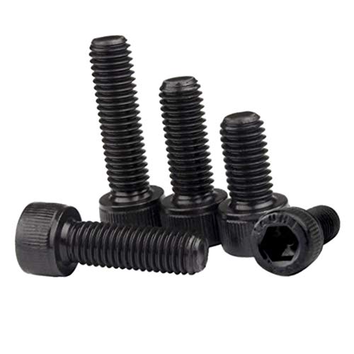 Xiedeai Acier au Carbone Bouton à Tête Hexagonale Boulons Vis - Quincaillerie Outils Clous Vis et Fixations Vis à Métaux Noir M6 Cover