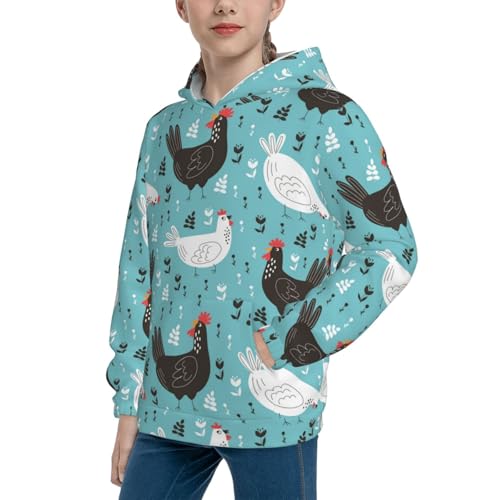 Lovely Roosters Kid Hoodies Boys Sweatshirts Girls Pullover with Pocket2