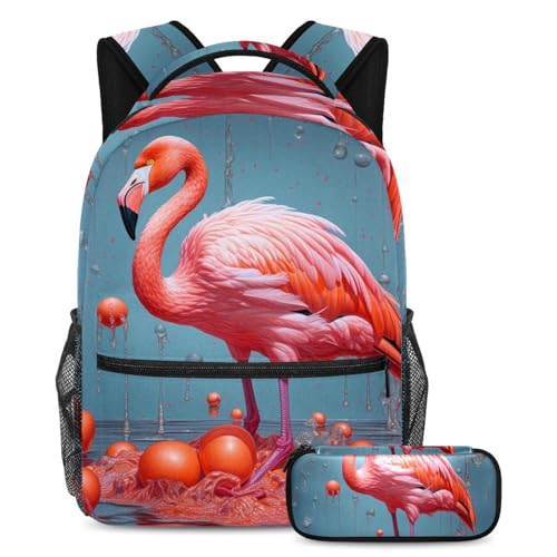 Cartable flamant rose grand volume pour les cours et les voyages des ados