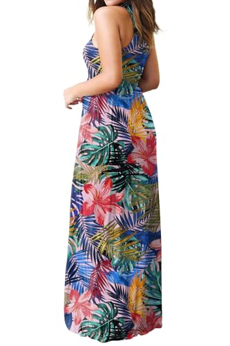 Image of DEARCASE Women's Sleeveless Summer Maxi Dress with Pockets,Beach,Vacation