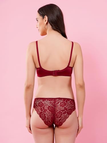 Image of Women's Seamless Non-Padded Wirefree Bra with Mid-Rise Bikini Panty Set | Soft Stretch Everyday Comfort Lingerie Set