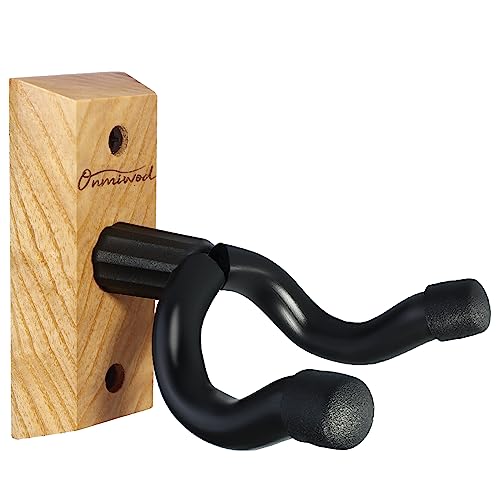Onmiwod Guitar Wall Mount, Ash Hardwood Guitar Hanger, U-Shaped Guitar Wall Hanger Mount, Guitar Holder Hook Stand for Acoustic, Electric Guitar, Banjo, Bass, Gift for Guitar Player