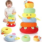 iPlay, iLearn Baby Plush Stacking Toys Set, Infant Soft Ring Stacker, Toddler Sensory Developmental...