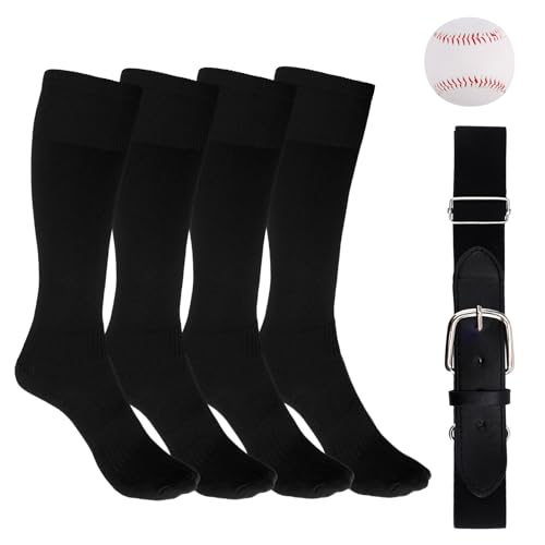 Chaussettes de softball enfants Mikovivi ceinture baseball noir L