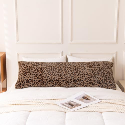 KOTTOMFY Leopard Print Pillow Cover 54x20 Inch Soft Decorative Cheetah Throw Pillow Case Animal Print Cushion Cover for Couch Sofa Bed Bench Single Pack