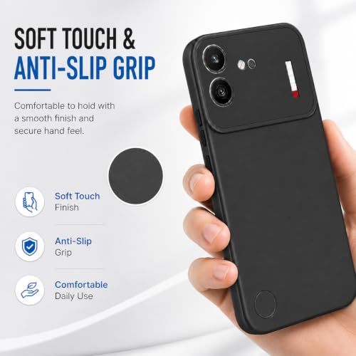 Image of FIRST MART Matte Silicone Back Cover for Nothing (4b) - Black