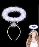Sunwuun Leuchtendes Heiligenschein Engel Stirnband,Weißer Heiligenschein Engel,Engel Kostüm Accessoires,Halloween Karnevals Fasching Accessoires