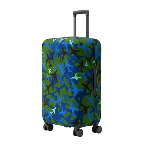Image of AMPEREUS Trolley Bag Cover - Stretchless, Waterproof and Polyester Fabric with Plane Print Luggage Cover for Medium Size Suitcase Luggage Cover (24 Inch)