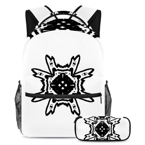 Sac à dos grande capacité avec trousse à motifs pour enfants