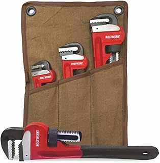 BOLTWORK 3Pc Pipe Wrench Stillson ( 10,12,14) Drop Forged Set in Canvas Storage Pouch, Professional Tradesman Quality 1% of Sale Value Will be Donated to Hospital Sheffield