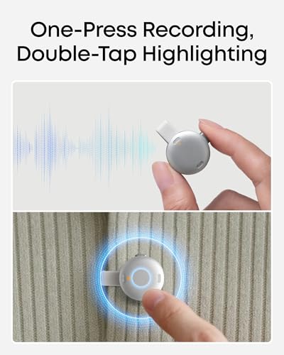 soundcore Work by Anker Voice Recorder, KI-Diktiergerät mit Schreibfunktion und Spracherkennung, 6 Monate Pro ABO gratis, kombinierte Meeting Protokolle, MFi-Zertifiziert, 140+ Sprachen