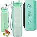 Hydracy Bottiglia d’Acqua Grande Senza BPA - 1 Litro con Linee Marcatempo - Filtro Infusore Aromatizzante per la Palestra - Ideale per Chi Fa Fitness o attività all’Aria Aperta - Primavera Verde