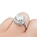 FAIRY COUPLE 18K White Gold Plated Cubic Zirconia Ring, Princess Cut Halo Design, Fashion Promise Ring R30 (6)