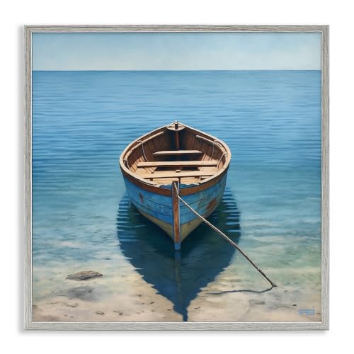'Rowboat on Calm Shore'| Framed Giclee Art