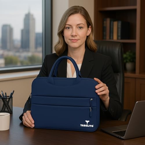 Image of Tabelito Basic Laptop Bag Sleeve Case Cover Pouch for 13 Inch Laptop Apple /Dell /Lenovo /Asus /Hp /Samsung /Mi /MacBook /Ultrabook /Thinkpad /Ideapad /Surfacepro (Blue)