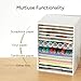 Caydo 15 Slot Paper Organizer Storage, Wood Adjustable Shelves Paper Storage Shelf with Extraction Slot for 12x12Inch Scrapbooks, Heat Transfer Papers, Files, Vinyl for Office, Home (White)