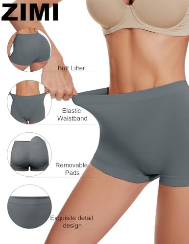 Image of Zimi Collection Butt Lifter Panties Shaperwear for Women Seamless Hip Enahncer Body Shaper Boyshort Padded Underwear